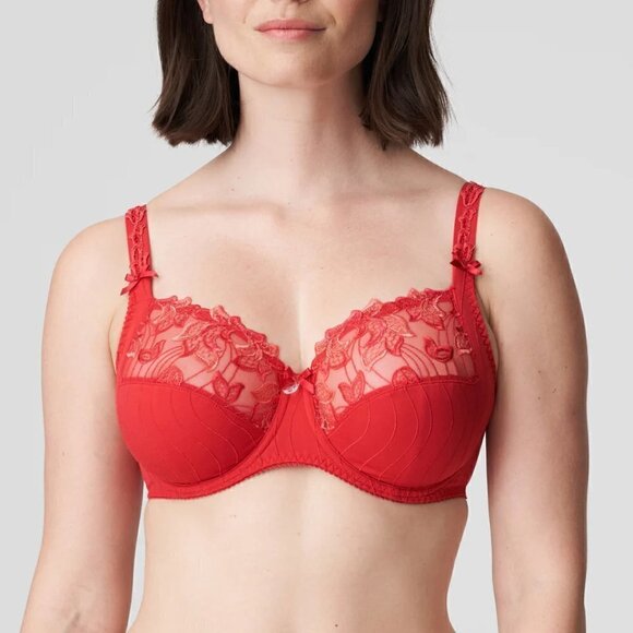 Prima Donna Deauville Fiesta Red Women's Luxury Underwire  Full Cup Bra (NWT) - Picture 1 of 8
